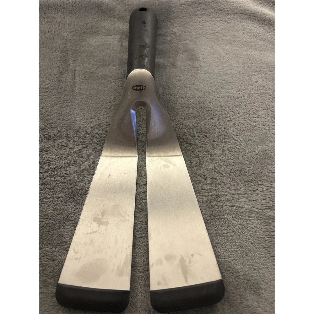 Chef'n FlipForce Dual Blade Spatula‎ Stainless Steel Fish Turner Black Handle